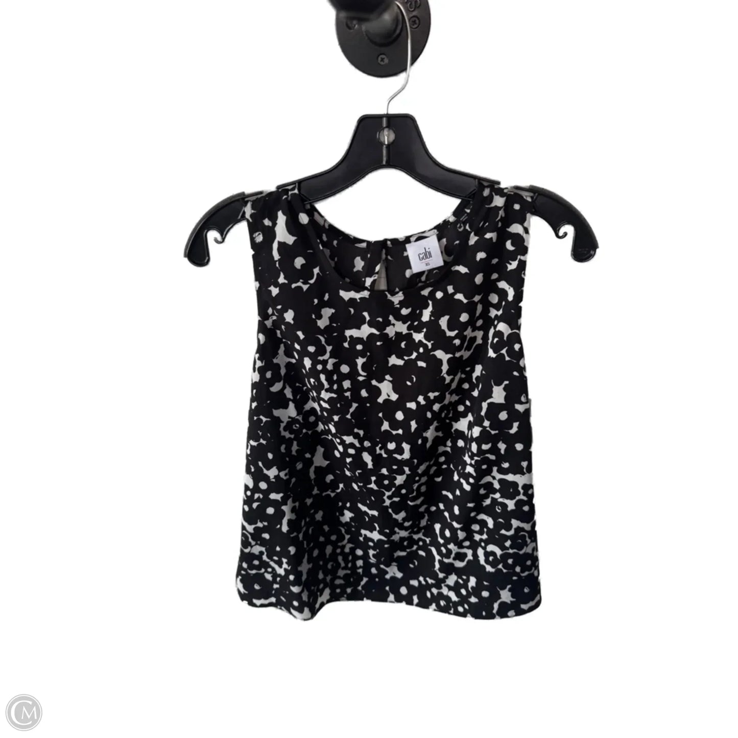 Top Sleeveless By Cabi In Black & White, Size: S