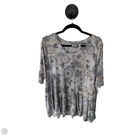 Top Short Sleeve By Logo In Green & Grey, Size: 2x