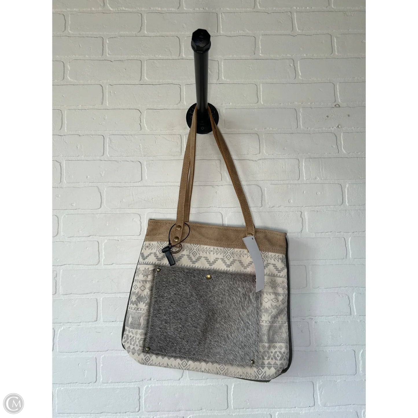 Tote Leather By Myra, Size: Medium