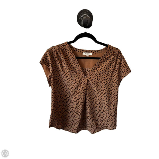 Top Short Sleeve By Clothes Mentor In Leopard Print, Size: L
