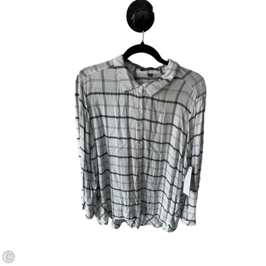 Top Long Sleeve By Clothes Mentor In Blue & White, Size: 1x