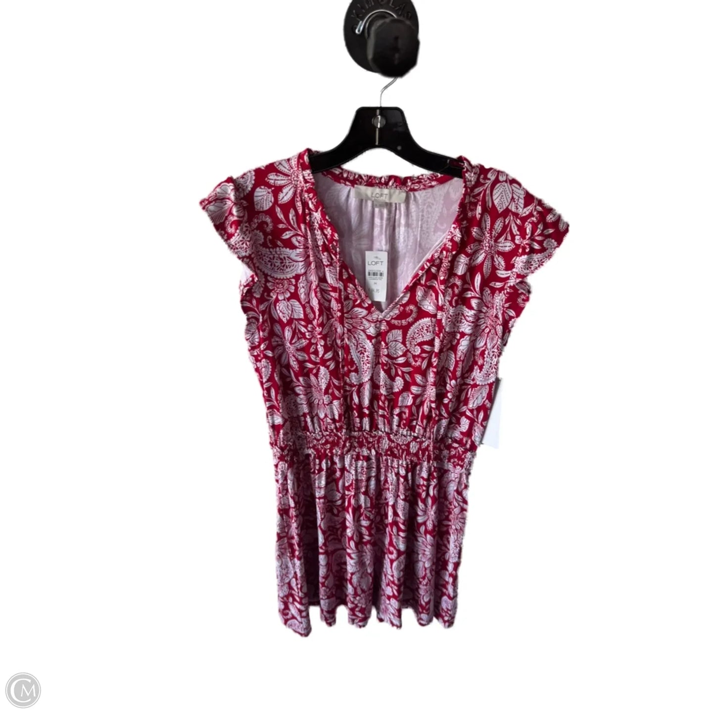 Dress Casual Short By Loft In Red & White, Size: M