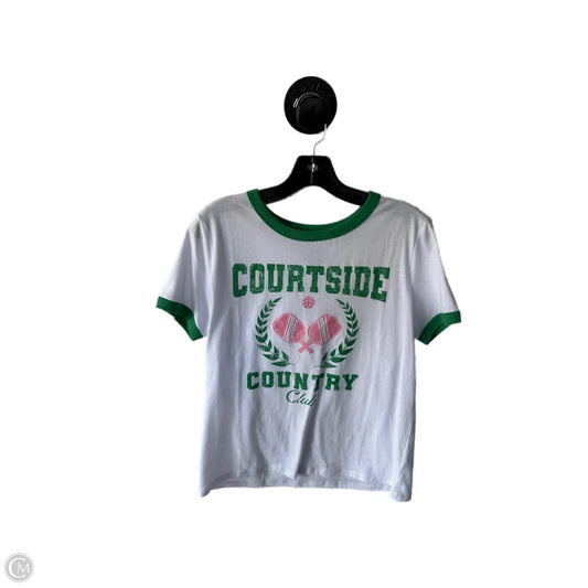 Top Short Sleeve By Clothes Mentor In Green & White, Size: L