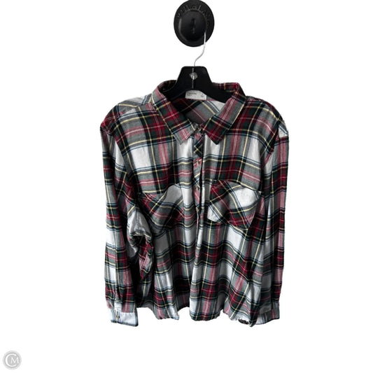 Top Long Sleeve By Maurices In Green & Red, Size: 2x