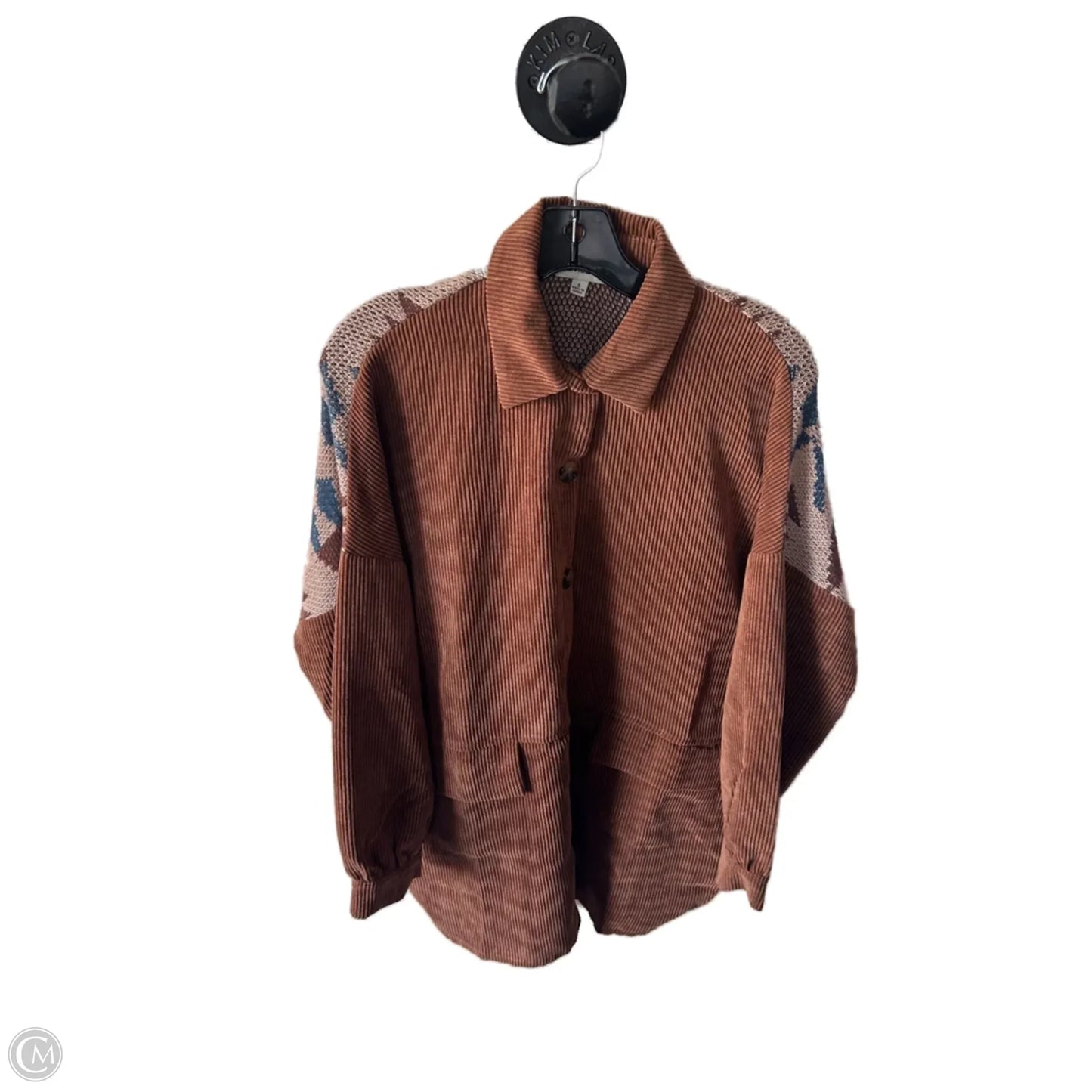 Jacket Shirt By Davi & Dani In Brown, Size: S