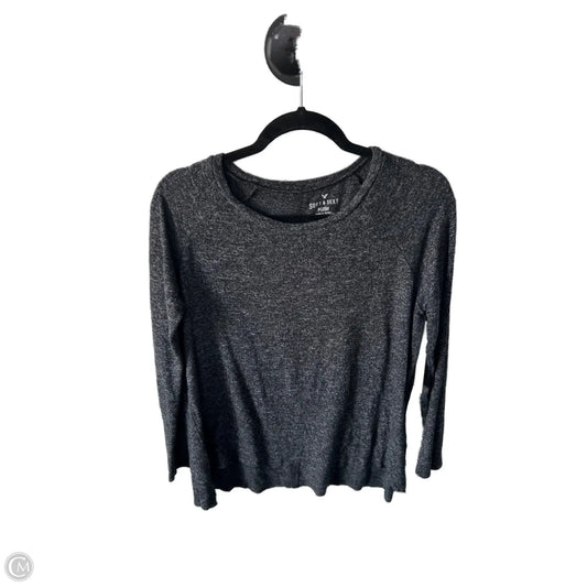 Top Long Sleeve By American Eagle In Grey, Size: Small