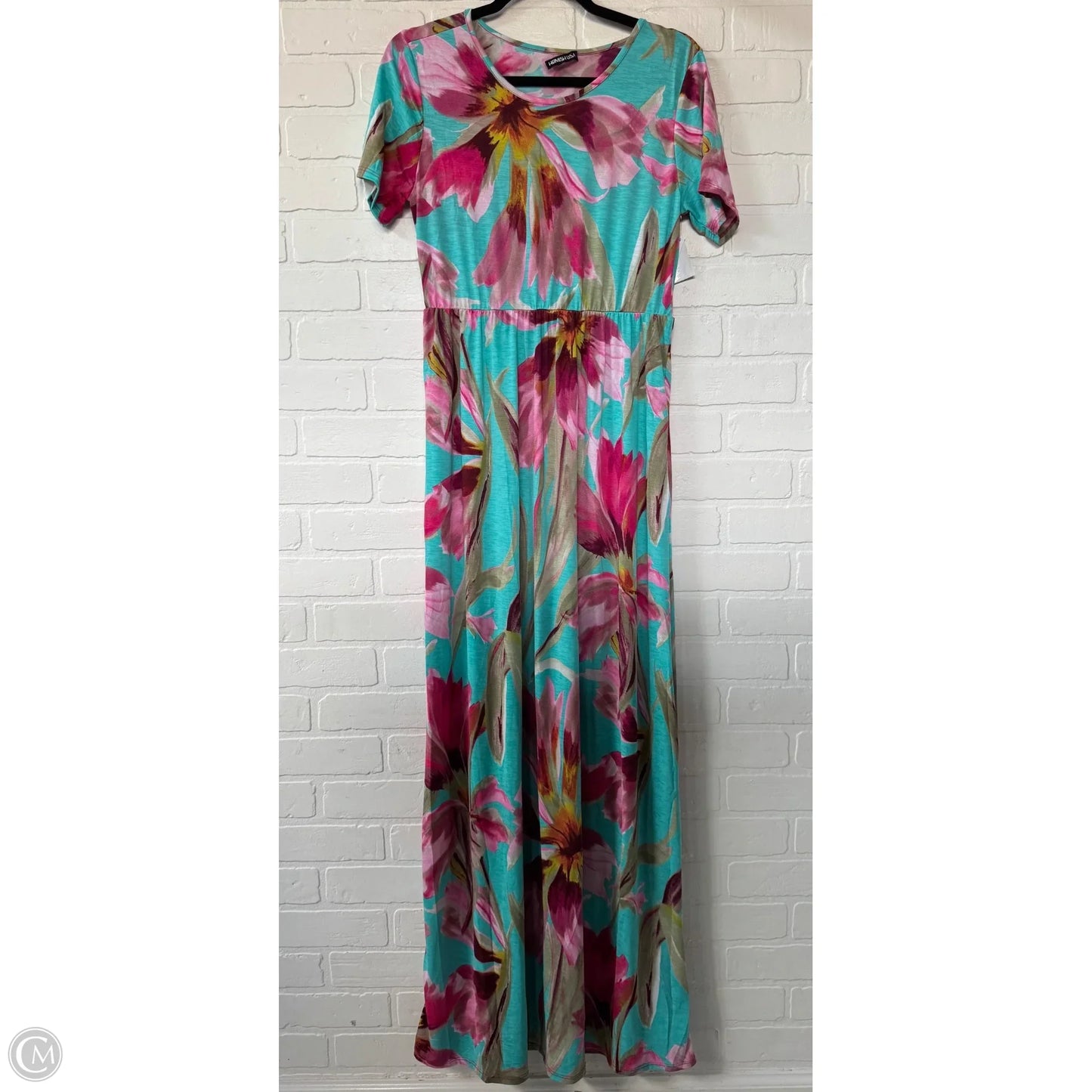 Dress Casual Maxi By Heimish Usa In Green & Pink, Size: L