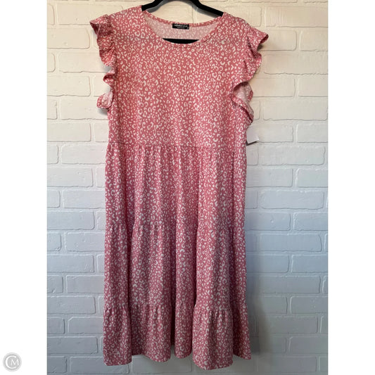 Dress Casual Midi By Heimish Usa In Pink & White, Size: 2x