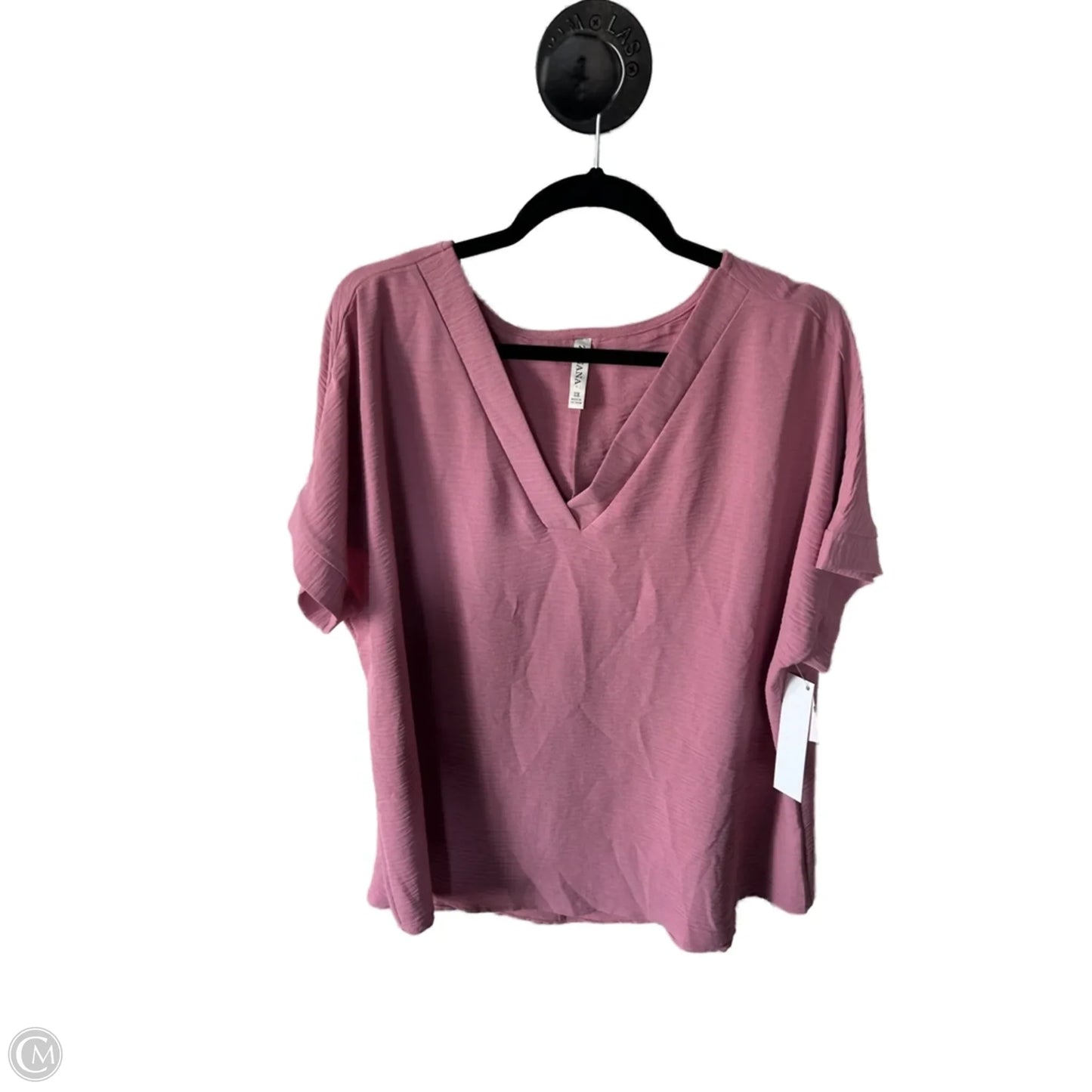Top Short Sleeve By Zenana In Pink, Size: 2x