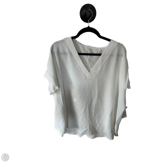 Top Short Sleeve By Zenana In White, Size: 2x