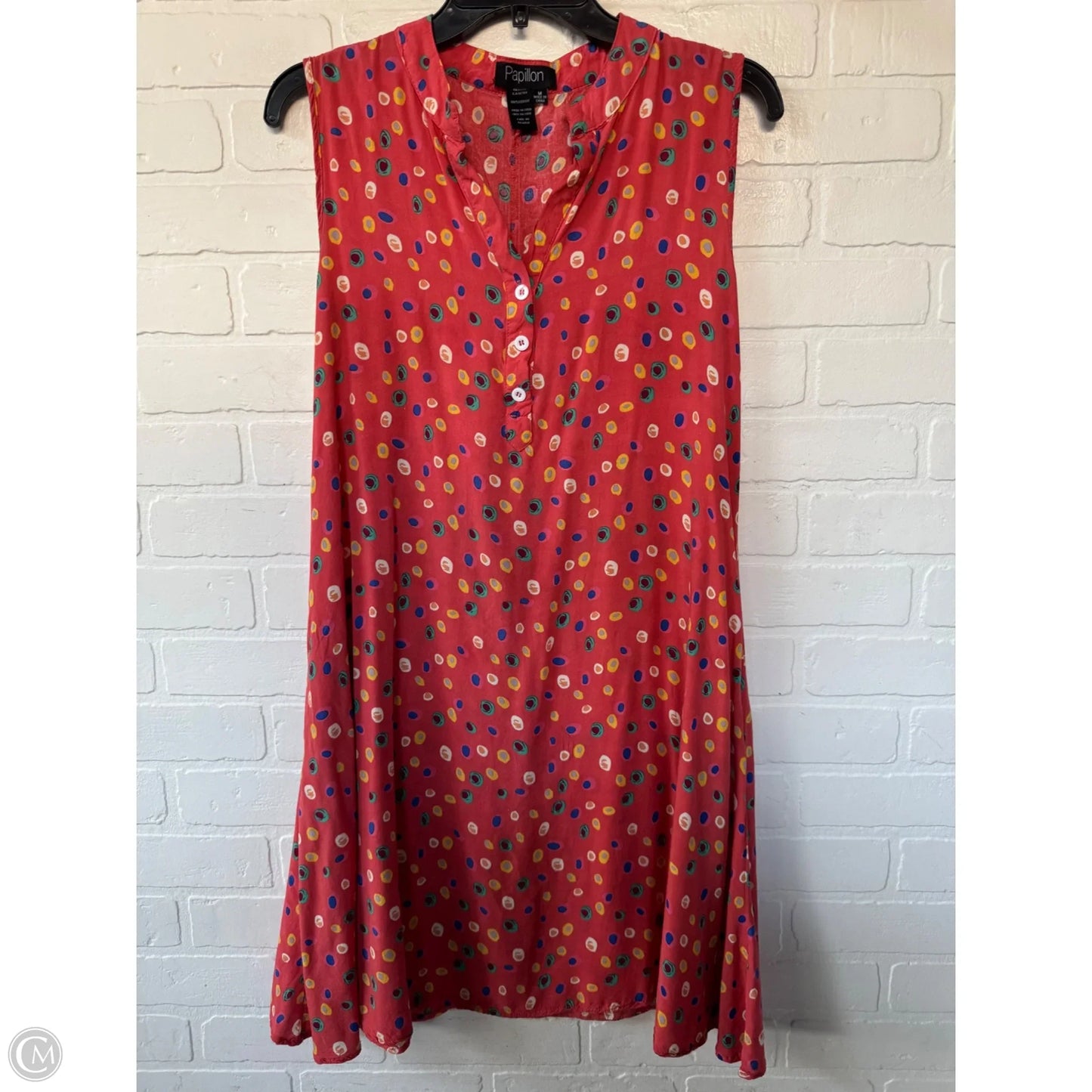 Dress Casual Short By Papillion In Orange & Yellow, Size: M