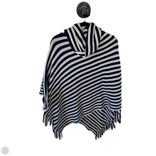 Poncho By Limited In Blue & White, Size: Xs