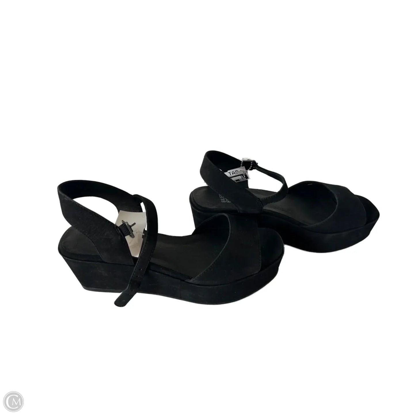 Sandals Heels Wedge By Eileen Fisher In Black, Size: 8