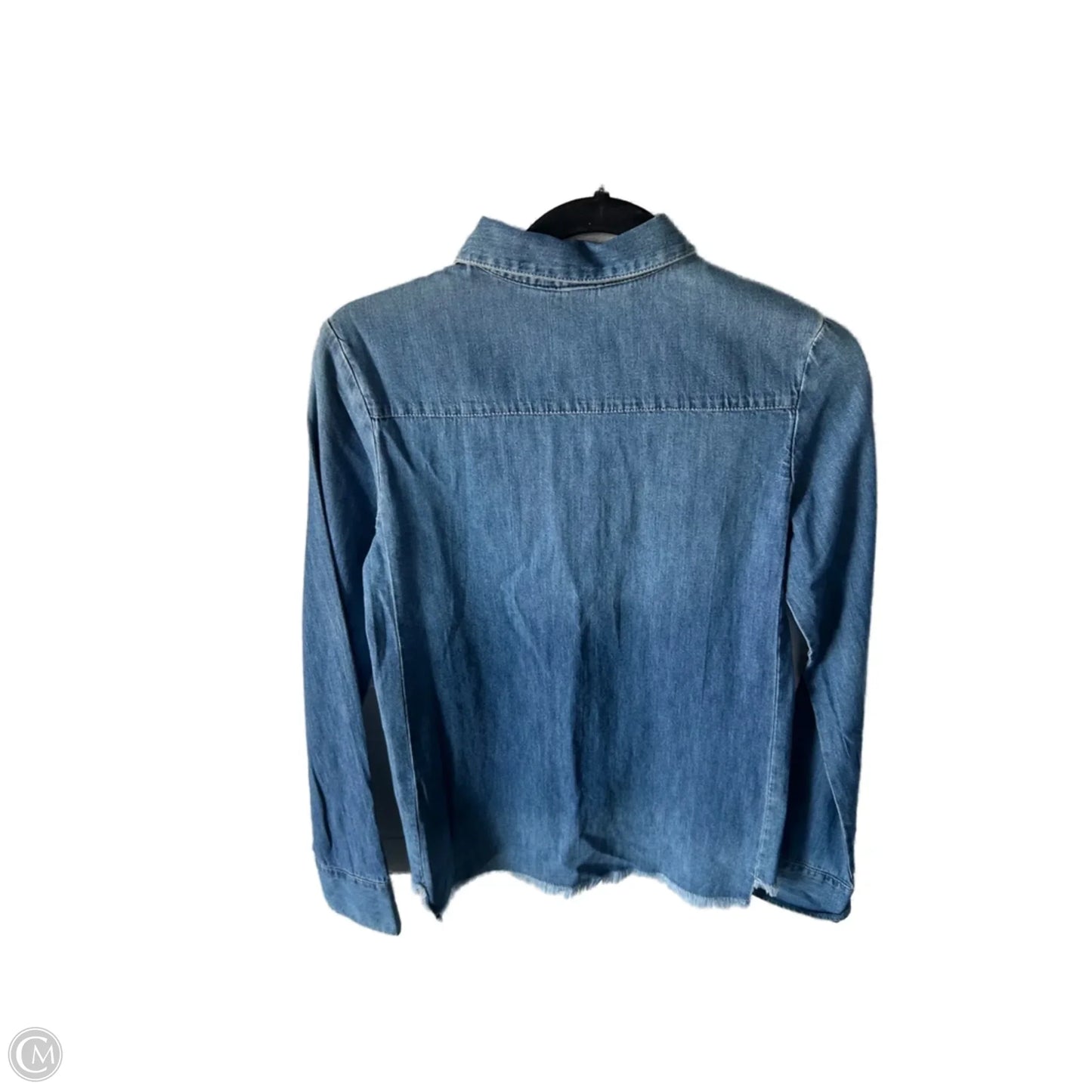 Top Long Sleeve By H&m In Blue Denim, Size: Xs