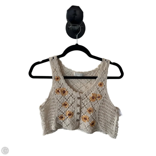 Vest Sweater By Rebellion In Cream & Yellow, Size: Xs