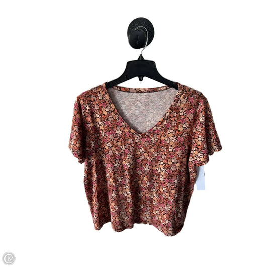 Top Short Sleeve Basic By Old Navy In Brown & Orange, Size: Xl