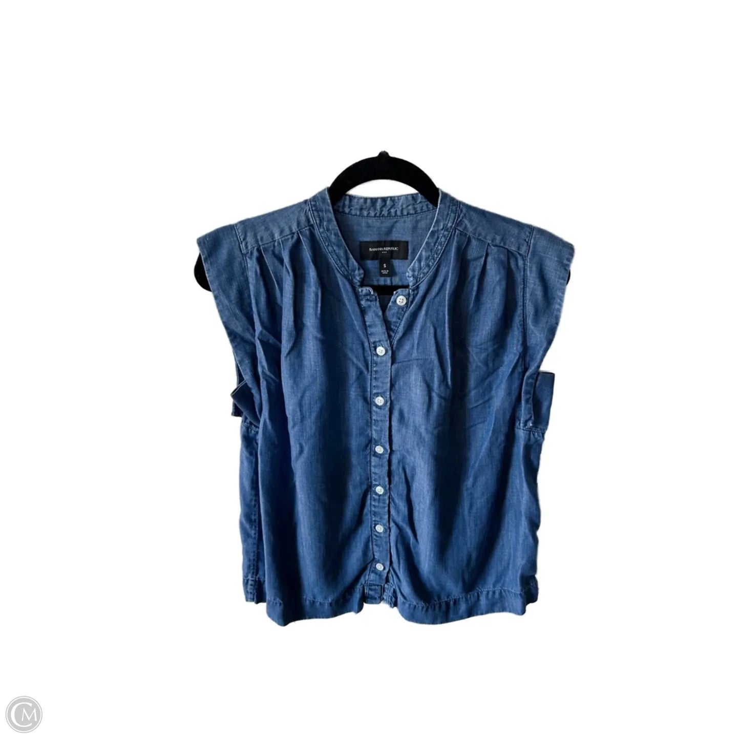 Top Sleeveless By Banana Republic In Blue Denim, Size: S