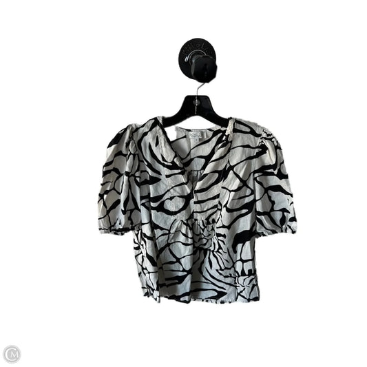 Top Short Sleeve By Rachel Zoe In Black & Cream, Size: S