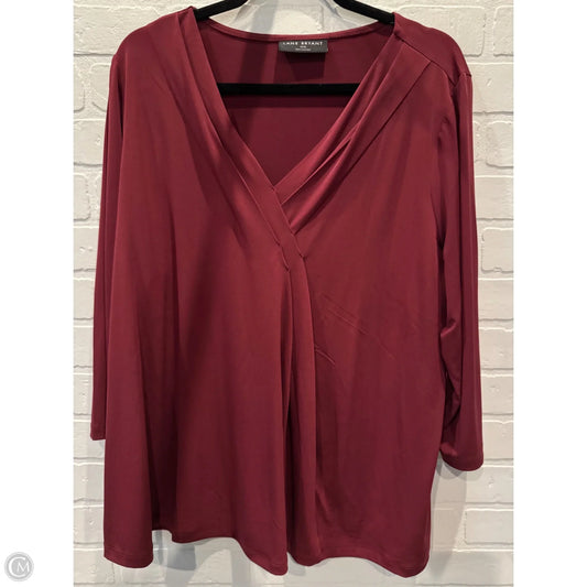 Top 3/4 Sleeve By Lane Bryant In Red, Size: 1x