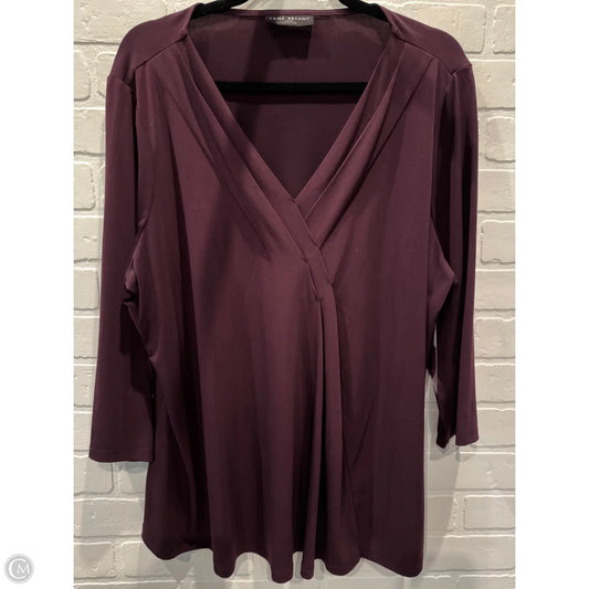 Top 3/4 Sleeve By Lane Bryant In Purple, Size: 1x
