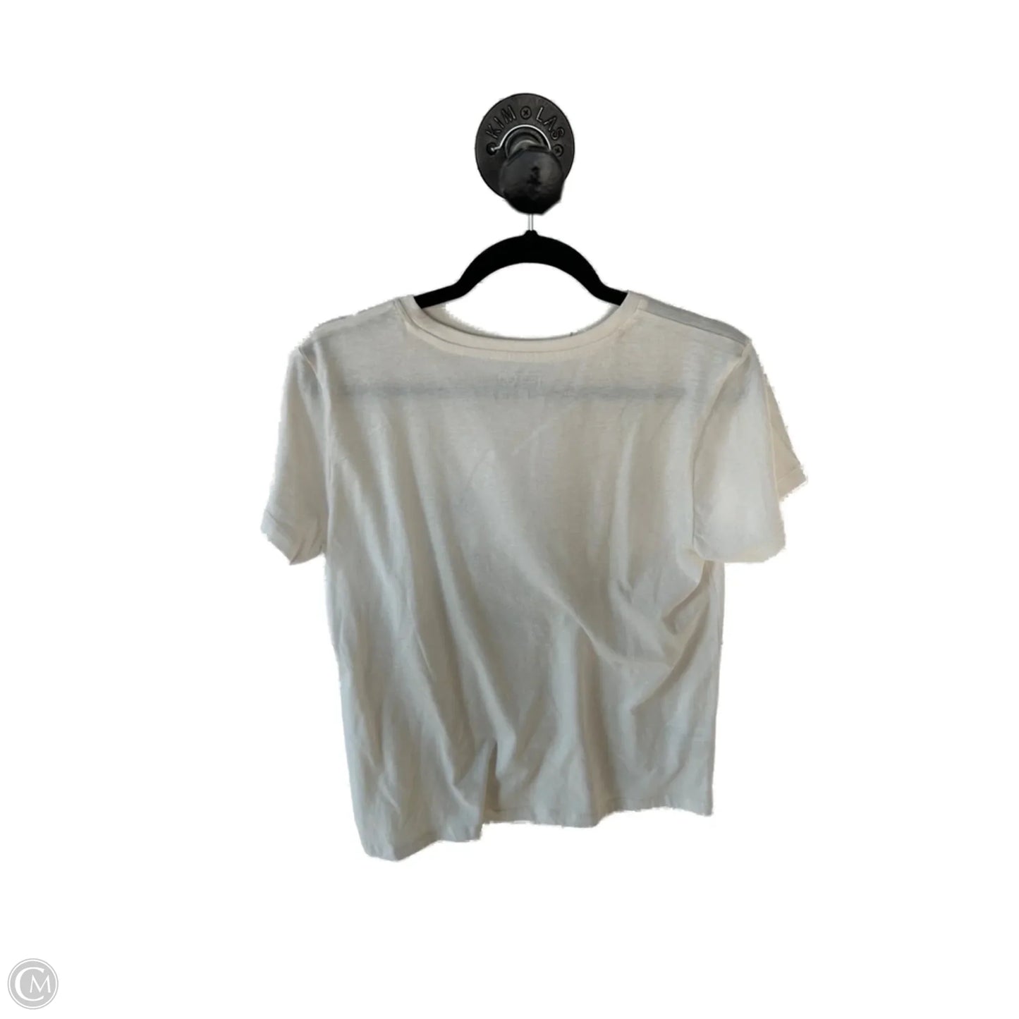 Top Short Sleeve Basic By Eddie Bauer In Cream & Green, Size: M