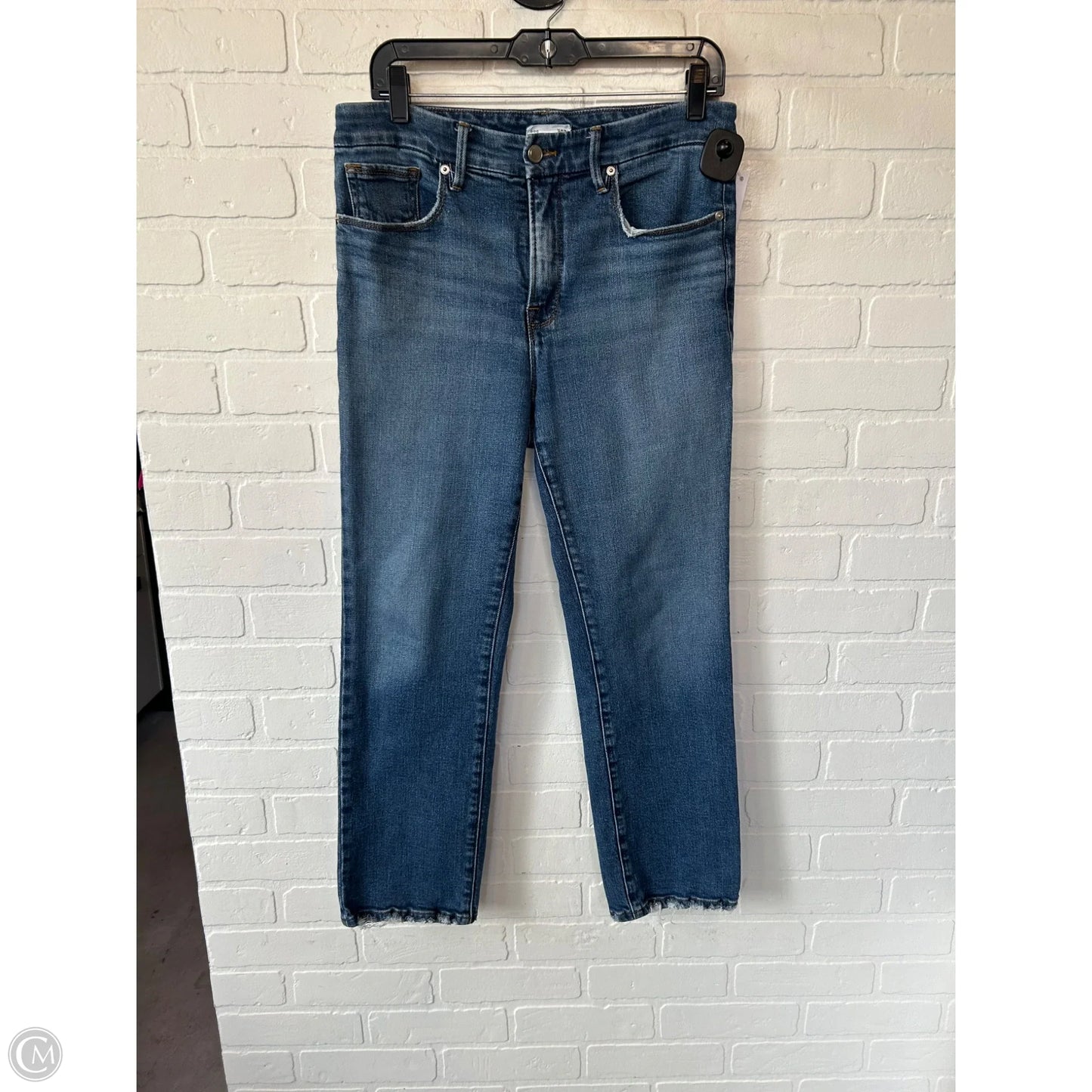Jeans Straight By Good American In Blue Denim, Size: 10