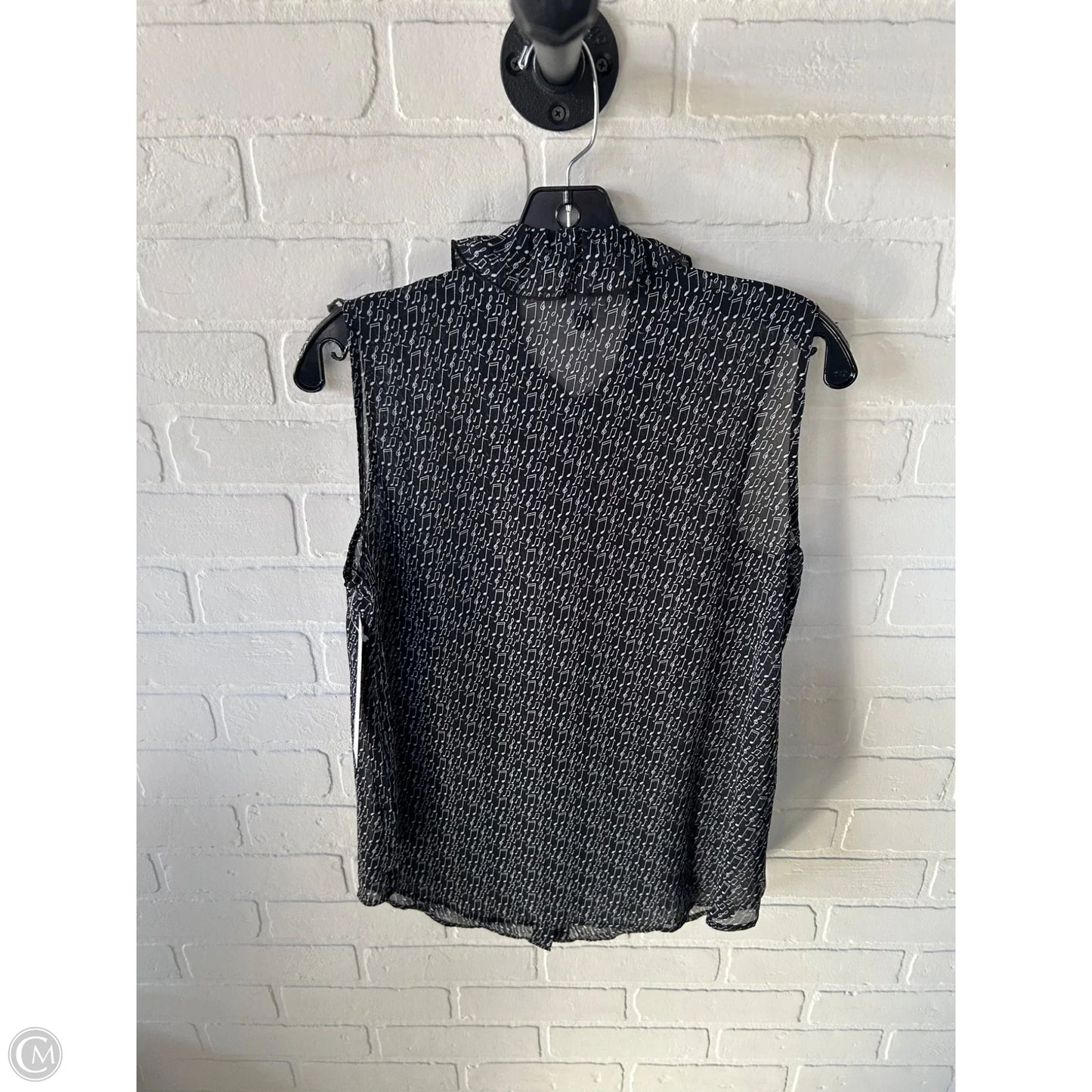 Top Sleeveless By Cabi In Black & White, Size: S