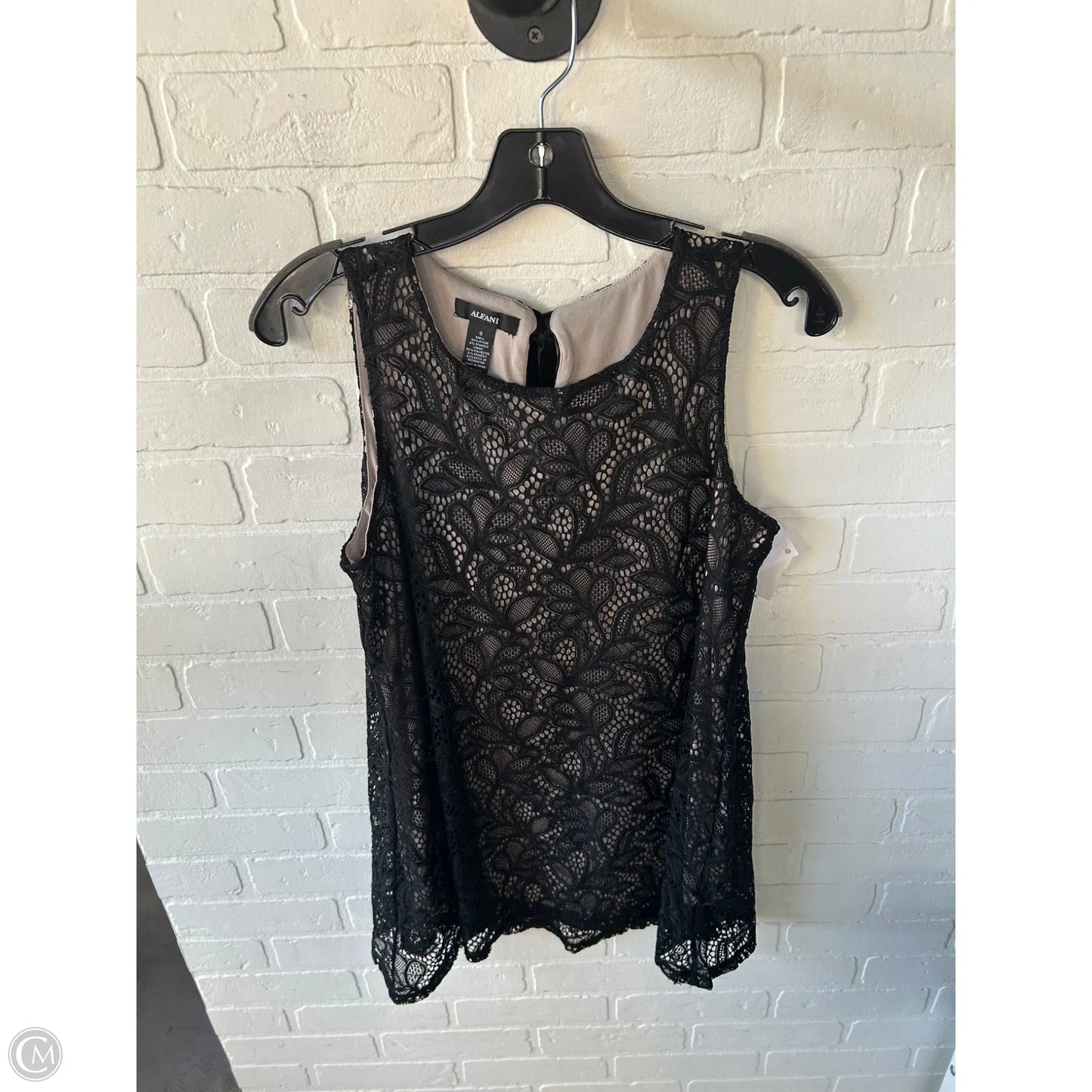 Top Sleeveless By Alfani In Black & Tan, Size: S