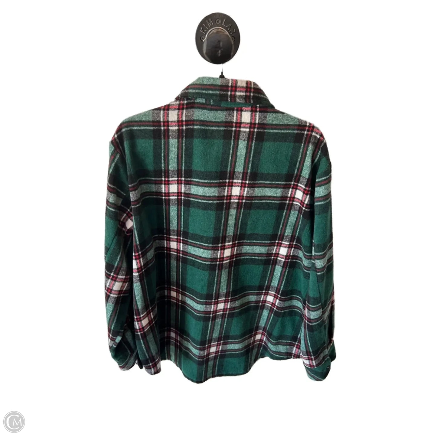 Jacket Shirt By Cmc In Green & Red, Size: L