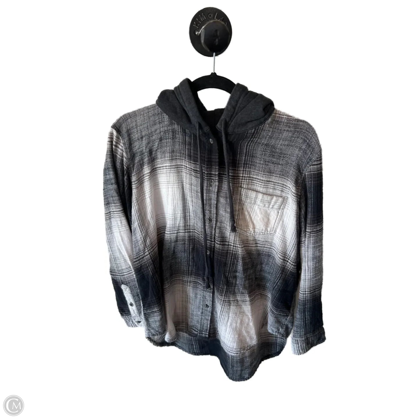 Top Long Sleeve By American Eagle In Grey & White, Size: M