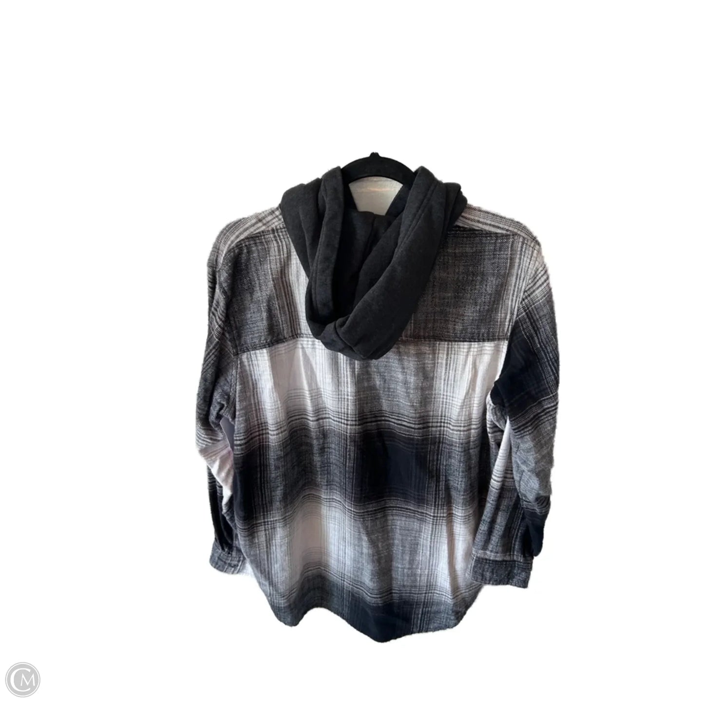 Top Long Sleeve By American Eagle In Grey & White, Size: M