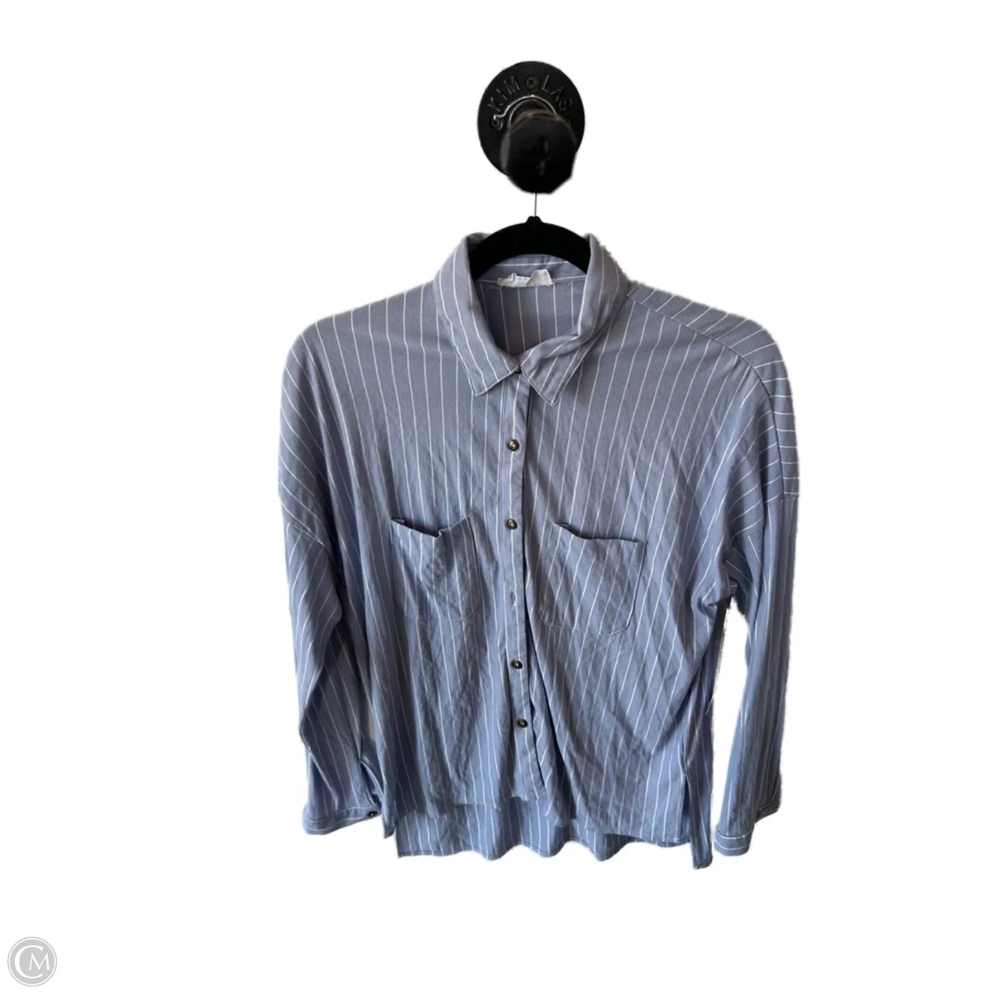 Top Long Sleeve By Sage In Blue & White, Size: Xs
