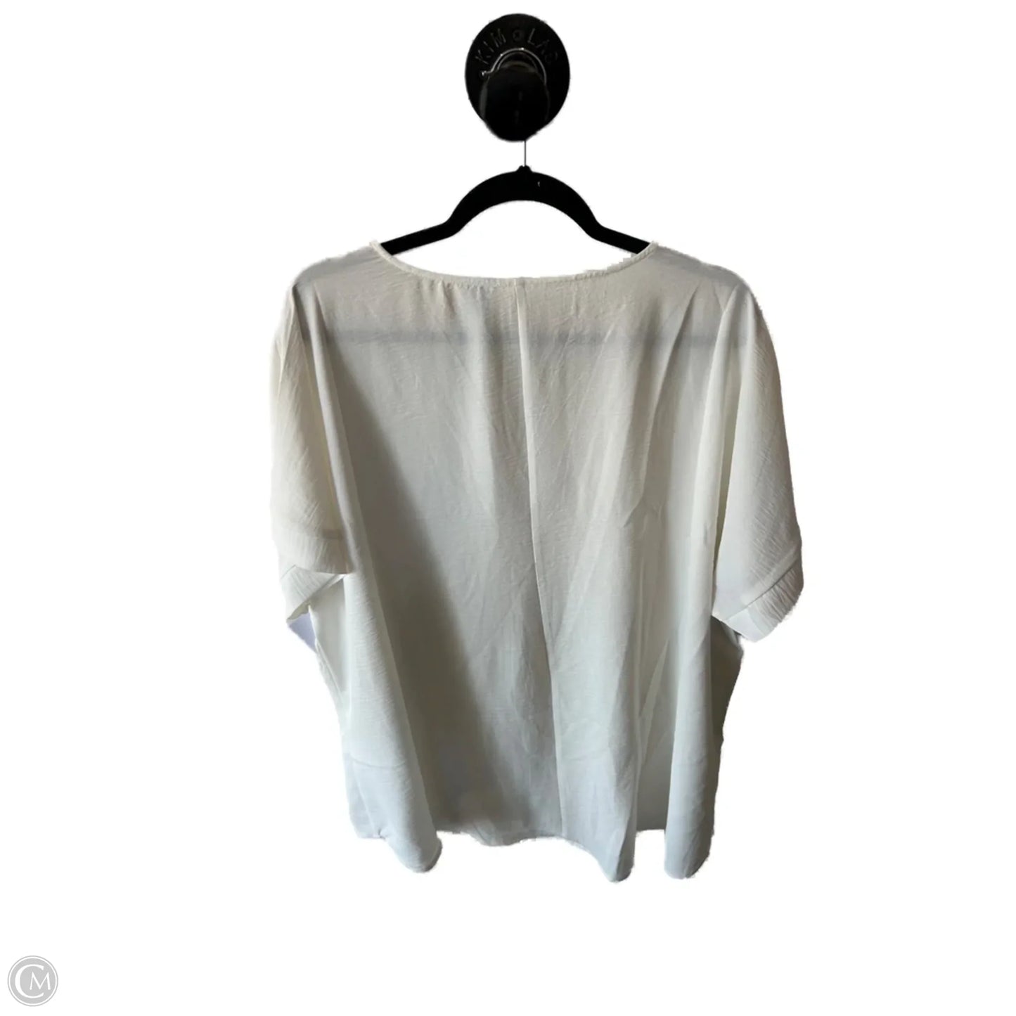 Top Short Sleeve By Zenana In White, Size: 3x