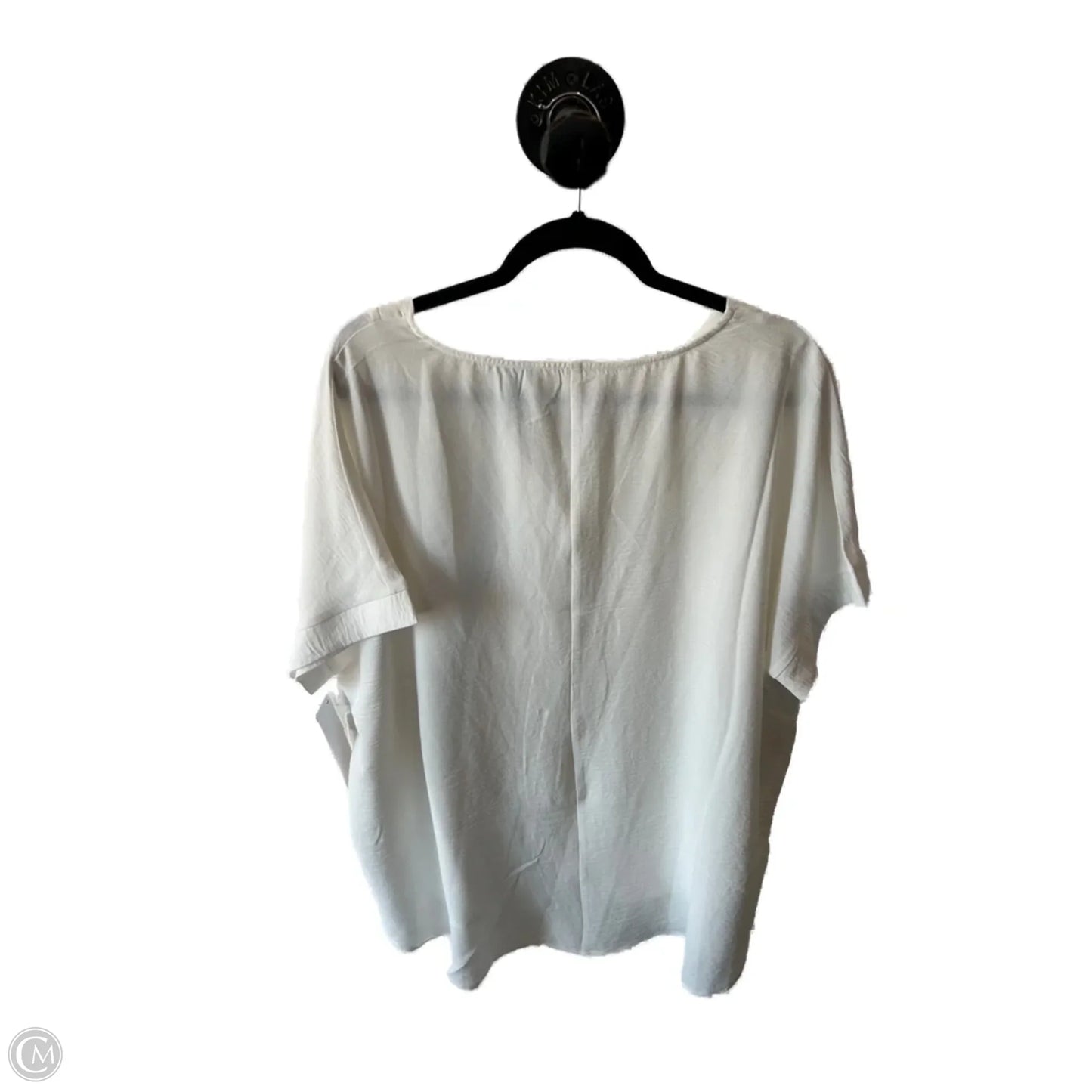 Top Short Sleeve By Zenana In White, Size: 2x