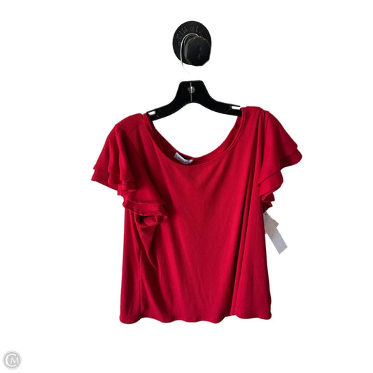 Top Short Sleeve By Gilli In Red, Size: 2x