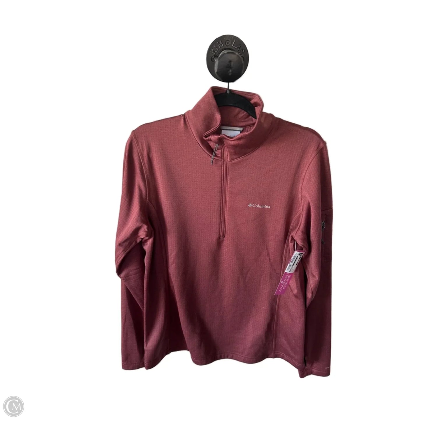 Athletic Top Long Sleeve Collar By Columbia In Copper, Size: L
