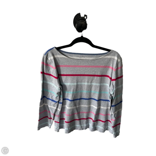 Top Long Sleeve By Talbots In Grey & Pink, Size: Lp