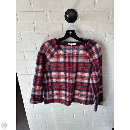 Top Long Sleeve By Madewell In Blue & Red & White, Size: S
