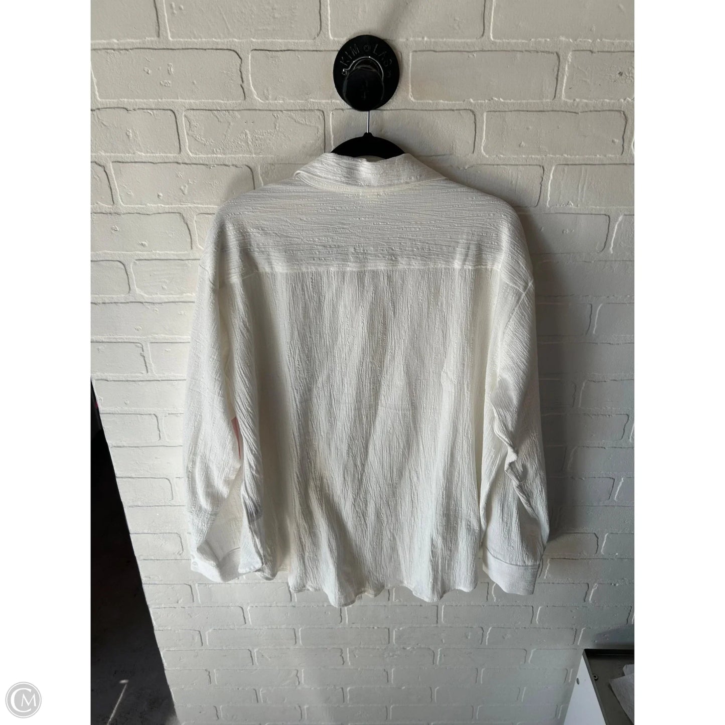 Top Long Sleeve By H&m In White, Size: L