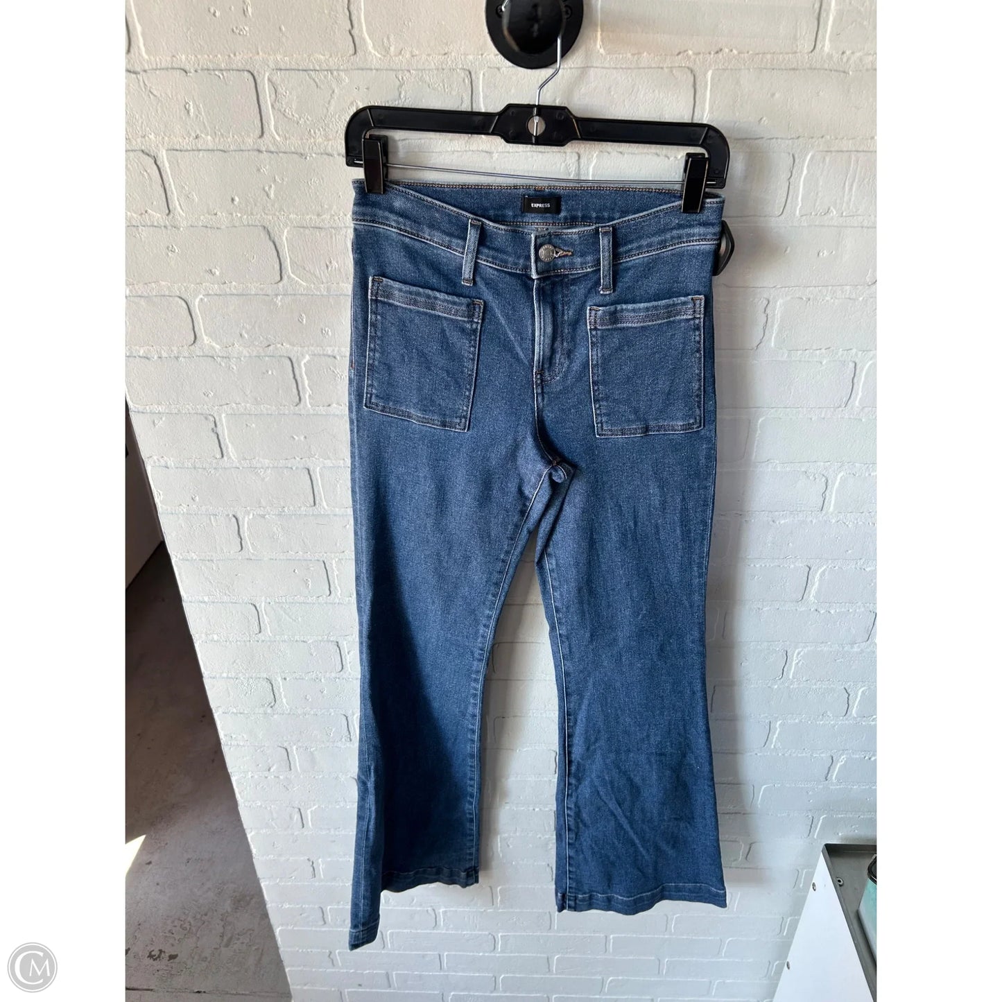 Jeans Flared By Express In Blue Denim, Size: 2