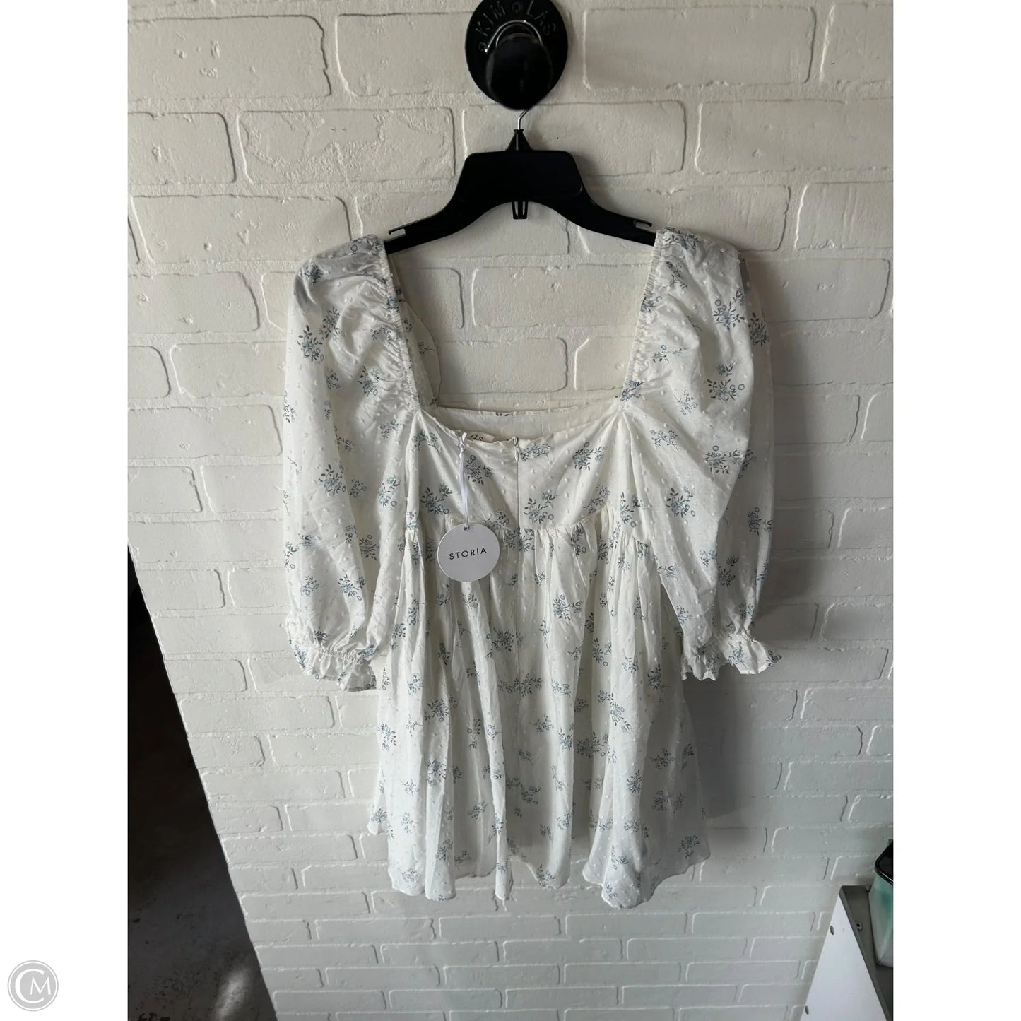 Dress Casual Short By Storia In Blue & White, Size: S