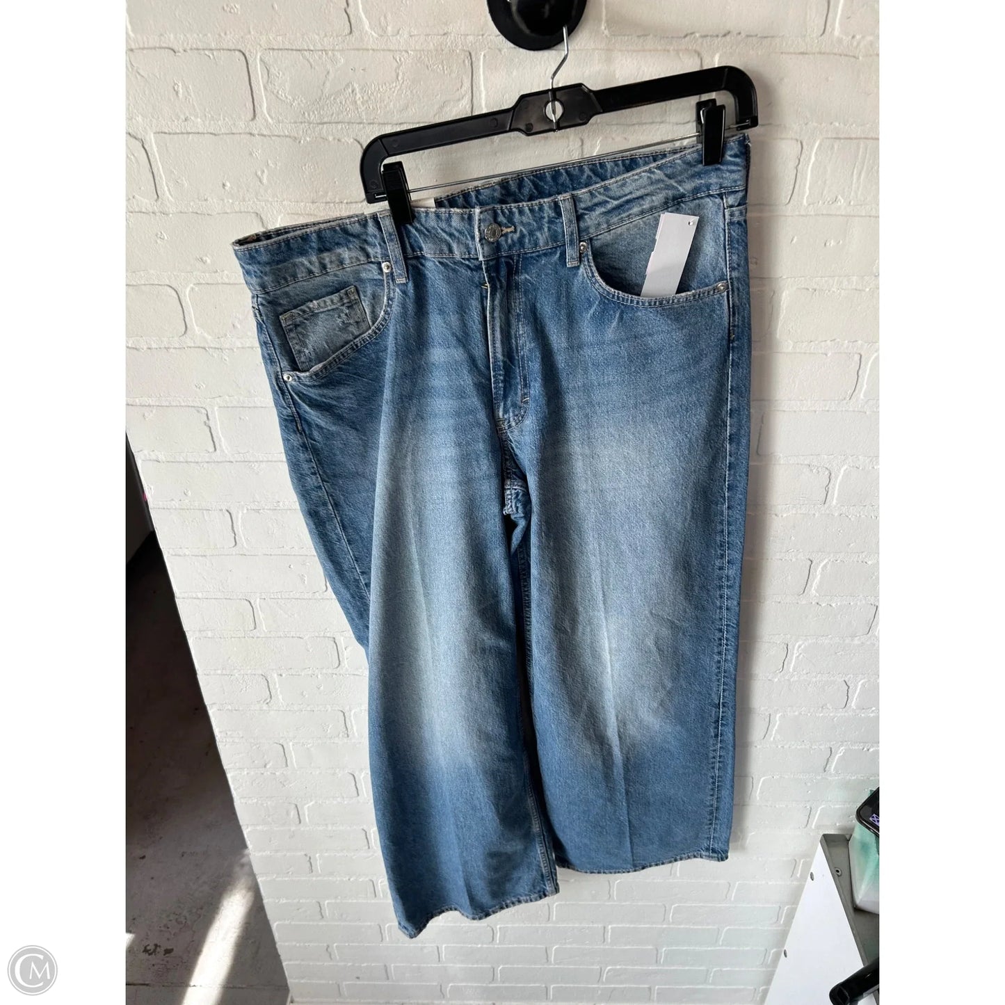 Jeans Wide Leg By H&m In Blue Denim, Size: 12