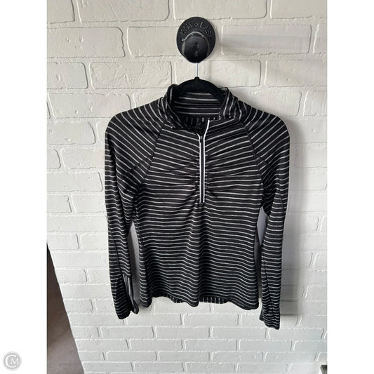 Athletic Top Long Sleeve Collar By 90 Degrees By Reflex In Black & White, Size: S