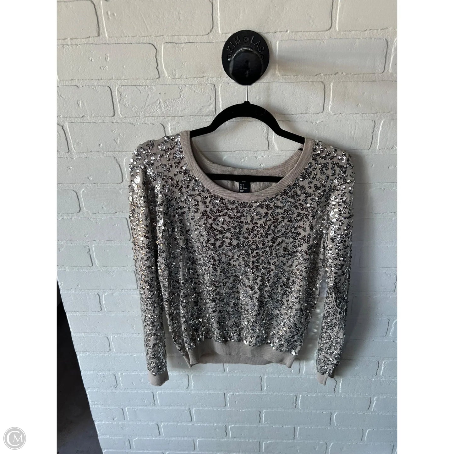 Sweater By H&m In Silver & Tan, Size: S