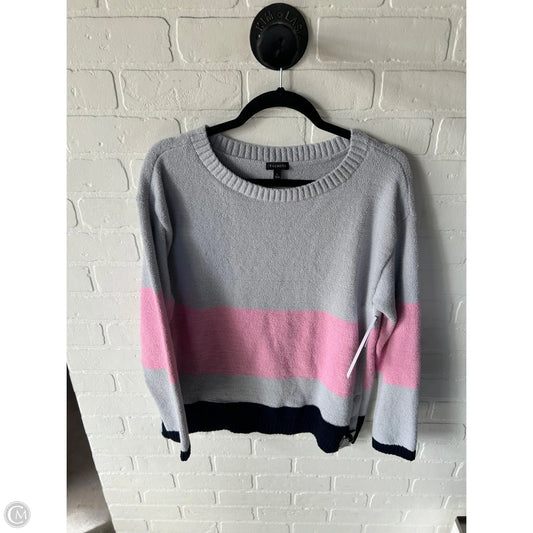 Sweater By Talbots In Grey & Pink, Size: L