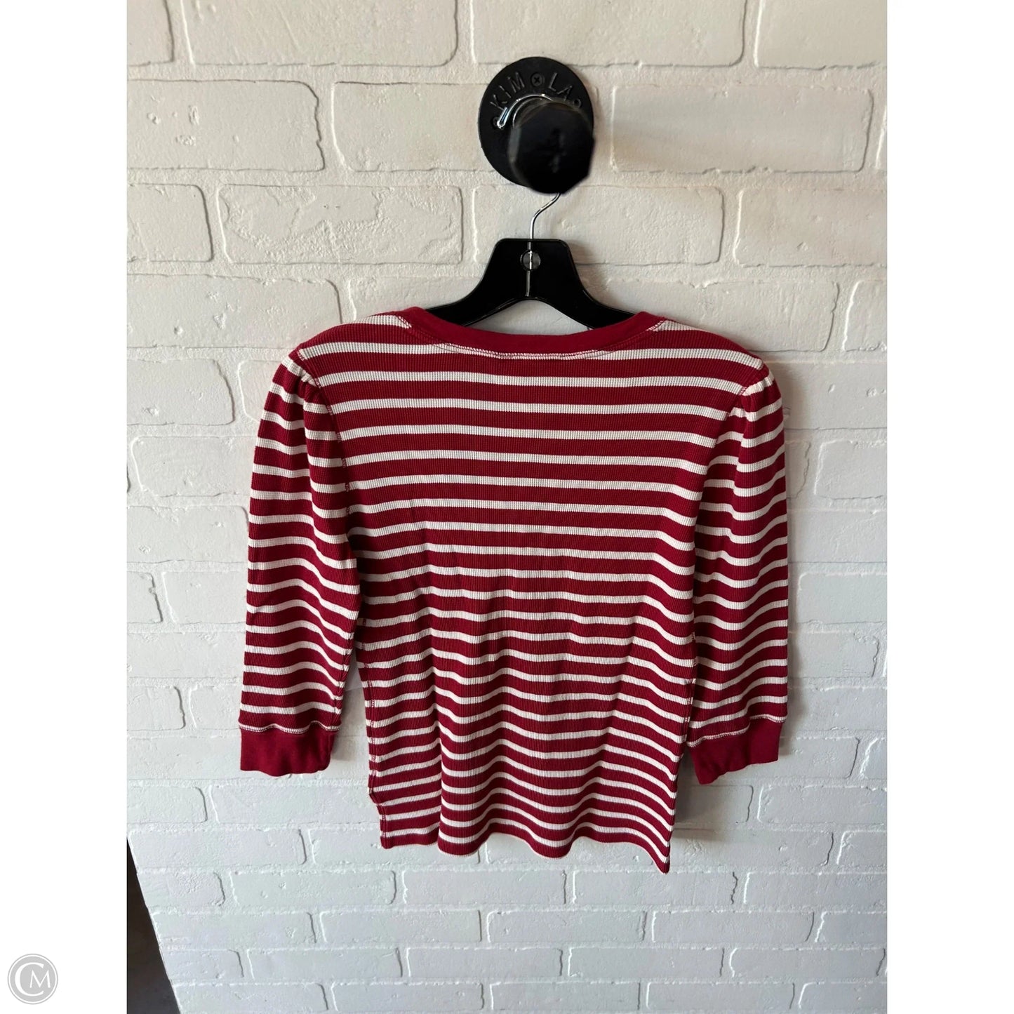 Top 3/4 Sleeve By Lauren By Ralph Lauren In Red & White, Size: M