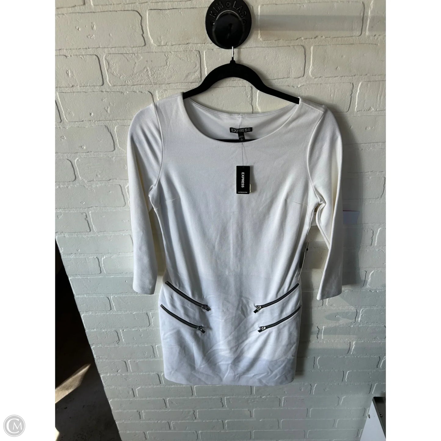 Dress Work By Express In Ivory, Size: S