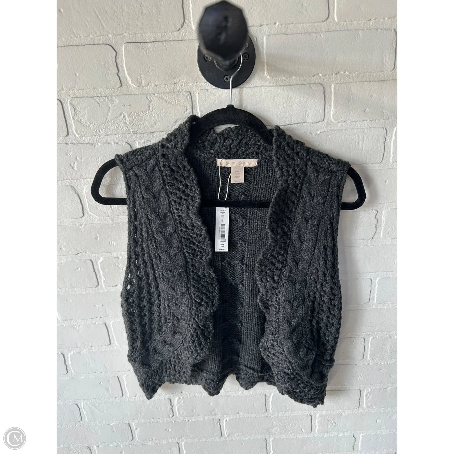 Vest Sweater By Cmb In Grey, Size: L