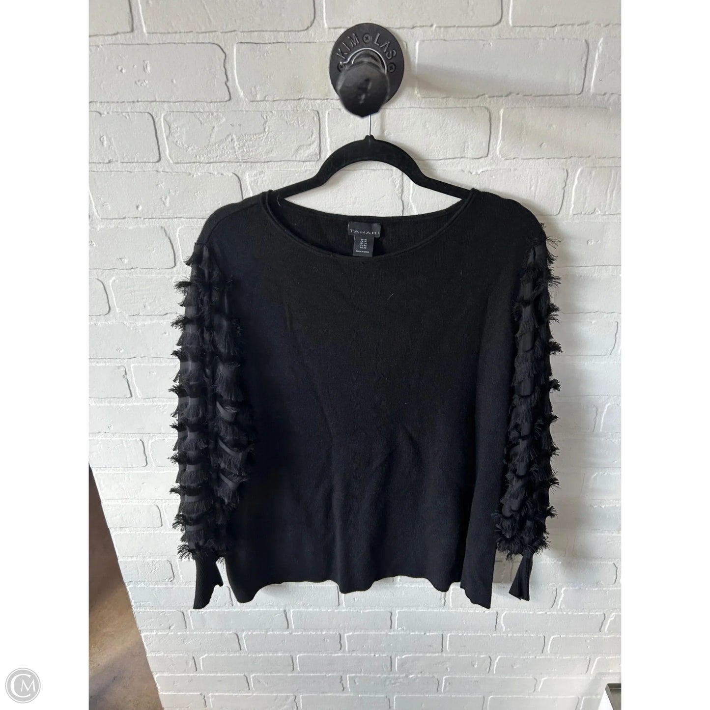 Top Long Sleeve By Tahari In Black, Size: 1x