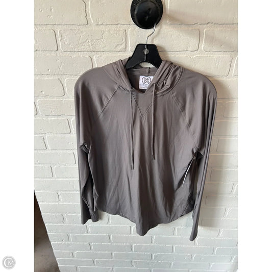 Athletic Top Long Sleeve Hoodie By Sage In Grey, Size: S